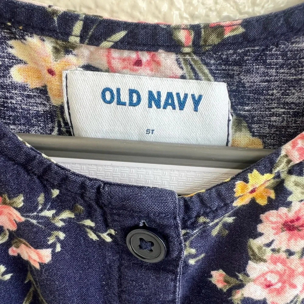 Old Navy Kids Dress - Navy with Pink and Yellow Floral size 5